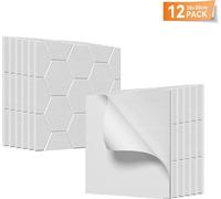 LARS360 Blanc Set de 12 panneaux acoustiques 30x30cm Structure en nid d'abeille, panneaux muraux insonorisants, isolation acoustique, absorbeur de son pour studio Home Gaming