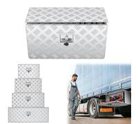 LARS360 Boîte à outils en aluminium - 76 x 36 x 40,5 cm - Boîte de rangement pour camion - Robuste et étanche - Avec serrure et clés - Pour camion et remorque