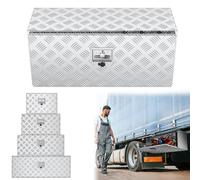 LARS360 Boîte à outils en aluminium - 91 x 36 x 40,5 cm - Boîte de rangement pour camion - Robuste et étanche - Avec serrure et clés - Pour camion et remorque