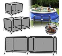 LARS360 Boîte de rangement pour piscine Roll-Organizer 230x78x88cm - Organisateur en maille filet de grande capacité pour accessoires de piscine, serviettes, jouets & nouilles de piscine