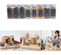 LARS360 Boîtes à épices set de 12 bocaux à épices Récipients à épices avec couvercle - Boîtes de conservation en verre avec étiquettes, entonnoir et brosse, conservation des épices