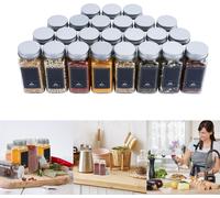 LARS360 Boîtes à épices set de 24 bocaux à épices Récipients à épices avec couvercle - Boîtes de conservation en verre avec étiquettes, entonnoir et brosse, conservation des épices