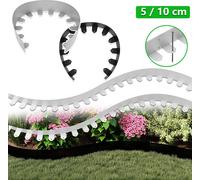 LARS360 Bordure de pelouse en métal argenté 5cm x 10m- Bordure de pelouse, bordure de parterre, bande de bordure de pelouse, bordure de tonte libre, bordure de parterre de jardin flexible