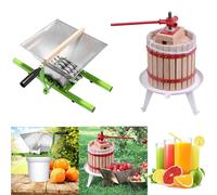 LARS360 Broyeur de fruits 7L Broyeur de raisins Presseur de pommes & 12L Presseur de fruits Presseur de vin Presseur de jus mécanique avec tissu de pressage pour fruits Juicer DIY