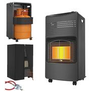 LARS360 Chauffage à gaz 4200 W 3 niveaux de chauffage en céramique Noir | Chauffage à gaz mobile avec protection ODS, pour bouteille de gaz jusqu'à 15 kg, avec tuyau, réducteur de pression et housse