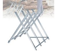 LARS360 Chevalet de sciage en métal - Pliable - Fendeur de bois de chauffage - Avec poignées - Pour haches - 150 kg