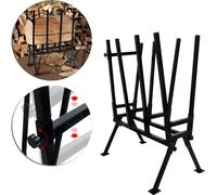 LARS360 Chevalet de sciage pour bois de chauffage en acier, Fixation robuste du bois jusqu'à 400 kg, Réglable en hauteur & transportable, Idéal pour les travaux de sciage du bois, Etrier de blocage in