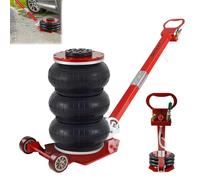 LARS360 Cric pneumatique 3T pour voiture - Hauteur de levage : 150 à 400 mm - Course rapide - Avec poignée réglable - 6600 LBS - Pour voitures familiales, minivans - Rouge