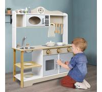 LARS360 Cuisine pour enfants en bois 68x26x78cm Cuisines pour enfants Cuisine pour enfants avec accessoires de cuisine pour enfants, y compris accessoires tels que micro-ondes, four, évier, ustensiles