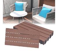 LARS360 Dalles de Jardin Clipsables en Bois Composite WPC Emboîtables Dalle Revêtement de Sol Extérieur Dalles Terrasse Composite Pour Jardin, Piscine, Balcon, Marron, 30 x 60cm(1m²), Lot de 6