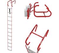 LARS360 Echelle d'incendie fenêtre - 4,5 m de longueur Echelle de corde pliable avec marches et crochets en acier, échelle de secours compacte Echelle d'urgence pour la maison