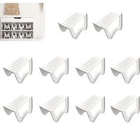 LARS360 Étagère à chaussures blanche pratique, set de 10, à deux étages, antidérapante, idéale pour les chaussures dans l'entrée ou l'armoire, stable & peu encombrante, en plastique PP de haute qualit