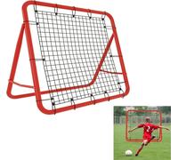 LARS360 Football Rebounder Filet Sports Kickback pour exercices Tir de foot 100 x 100 x 65 cm Rouge 5 niveaux réglables