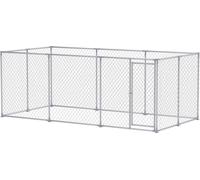 LARS360 Grand poulailler d'été 4x2x1.5m rectangulaire - enclos ouvert sans toit en métal galvanisé avec porte sécurisée pour poules, canards, oies