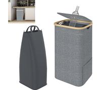 LARS360 Gris Poubelle avec couvercle Collecteur de bouteilles consignées, poubelle de recyclage Poubelle pour un recyclage et une gestion des déchets efficaces