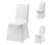 LARS360 Lot de 100 Blanc Housses de Moderne Chaise Stretch Extensible Uni en Spandex Housse de Chaise pour Mariage Cérémonie et Fêtes