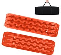 LARS360 Orange Plaques de sable 2x Offroad Aide au démarrage Accessoires voiture Tapis de traction en plastique Charge max. 10T Plaques de traction avec sac de rangement Recovery Board voiture camion