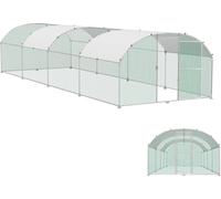LARS360 Poulailler compact 3x8m - Enclos extérieur en métal avec cadre en acier galvanisé et toit en PE, idéal pour les volailles et petits animaux