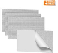 LARS360 Set de 4 panneaux acoustiques gris clair 120x60cm autocollants, panneaux muraux insonorisants, isolation acoustique longitudinale, absorbeur de son pour studio Home Gaming Deko