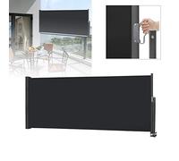 LARS360 Store latéral extensible - Protection contre le vent - Avec montage au sol - Store latéral pour terrasse et balcon - 100 x 300 cm - Anthracite