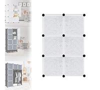 LARS360 Système d'étagères, armoire à vêtements, penderie en plastique, enfichable, bibliothèque, pliable, à monter soi-même, portable, avec portes, à 6 cubes