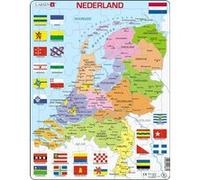 Larsen Puzzle cadre K53 Carte politique Pays-Bas Édition Néerlandais 48 pièces