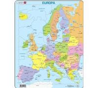 Larsen A8 Carte Politique de l'europe pour Les Jeunes Enfants, édition Néerlandais, Puzzle Cadre avec de 37 pièces