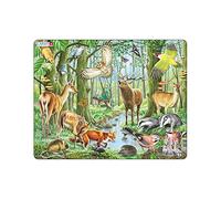 Larsen FH17 Une Forêt Européenne pour Enfants - 40 Pièces - Puzzle Éducatif Animaux et Nature - Plateau et Cadre Inclus - Stimule Imagination et Observation - Cadeau Noël 3-6 Ans