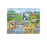 Larsen FH9 Puzzle Trou d'Arrosage - Savane Africaine - 65 Pièces - Puzzle Cadre Educatif pour Enfants - Découverte Animaux et Nature - Idéal Cadeau Noël