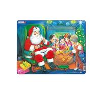 Larsen JUL14 Père Noël appréciant Un Cookie, Puzzle Cadre avec de 15 pièces