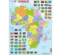 Larsen K13 Carte Politique de l’Afrique, Âges 7-12, puzzle éducatif géographie, apprendre pays, villes et drapeaux