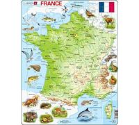 Larsen K49 Carte Physique France, édition Français, Puzzle Cadre avec de 60 pièces