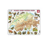 Larsen K51 Suisse Physique w/Animaux, édition Multilingue (Allemand/Français), Puzzle Cadre avec de 75 pièces