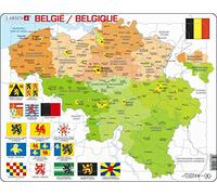 Larsen K59 Belgique Carte Politique, édition Multilingue (Néerlandais/Français), Puzzle Cadre avec de 48 pièces