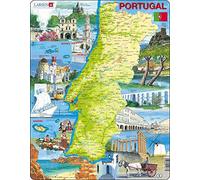 Larsen K71 Portugal - Carte, Sites et Attractions, édition Portugais, Puzzle Cadre avec de 64 pièces