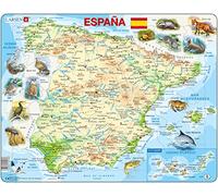 Larsen K84 Espagne Carte Physique, édition Espagnol, Puzzle Cadre avec de 58 pièces