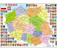 Larsen K97 Carte Politique de Pologne, édition Polonais, Puzzle Cadre avec de 70 pièces