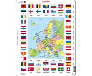 Larsen KL1 Vlaggen en politieke kaart van Europa, Nederlands editie, Frame puzze