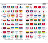 Larsen L2 Puzzle des Drapeaux, édition Néerlandais, Puzzle Cadre avec de 80 pièces
