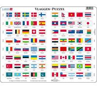 Larsen L2 Vlaggenpuzzel, Nederlands editie, Frame puzzel met 80 stukjes