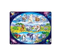 Larsen NM6 Puzzle débutant: Les Animaux Partout dans Le Monde, Puzzle Cadre avec de 15 pièces