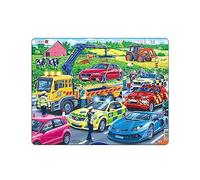 Larsen PG3 Puzzle Véhicules de Secours 26 pièces - Apprentissage & Motricité - Plateau et Cadre pour Assemblage Facile - Enfants & Famille