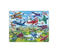 Larsen PG4 Puzzle Pilotes Courageux - Avions Incroyables - 64 Pièces - Puzzle Cadre pour Enfants - Jeu Educatif et Ludique