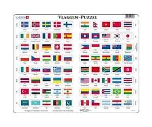 Larsen puzzle MaxiDrapeaux du monde 80 pièces Multicolore G