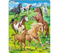 Larsen Puzzle cadre éducatif FH38 Chevaux – 65 pièces – Motricité fine & mémoire