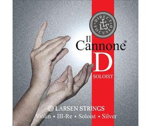 LARSEN STRINGS Cordes de violon II Cannone - Violon 4/4 - Soliste - Corde simple Ré Direct & Focused, âme en nylon à fibres multifilaments, filage en argent massif, tension 5,1/11.22