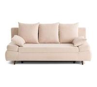 Larson - canapé droit 3 places convertible avec coffre en velours côtelé - Beige