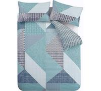 Larsson Geometric Easy Care Duvet Cover Set,King Size,Teal