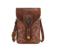 Larswon Sac de Ceinture Médiéval Renaissance en Cuir - Accessoire Ren Faire, Petit Sac Croisé pour Téléphone Portable - Marron, Taille M