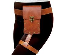 Larswon Sac de jambe Renaissance - Harnais de cuisse en cuir synthétique pour femme, Café 01, Medium, Sac Renaissance